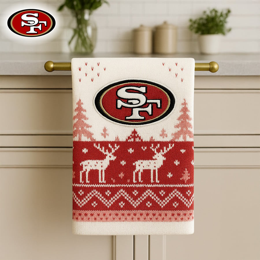 Premium NFL SF Christmas Kitchen Towel V1 NMD TTV