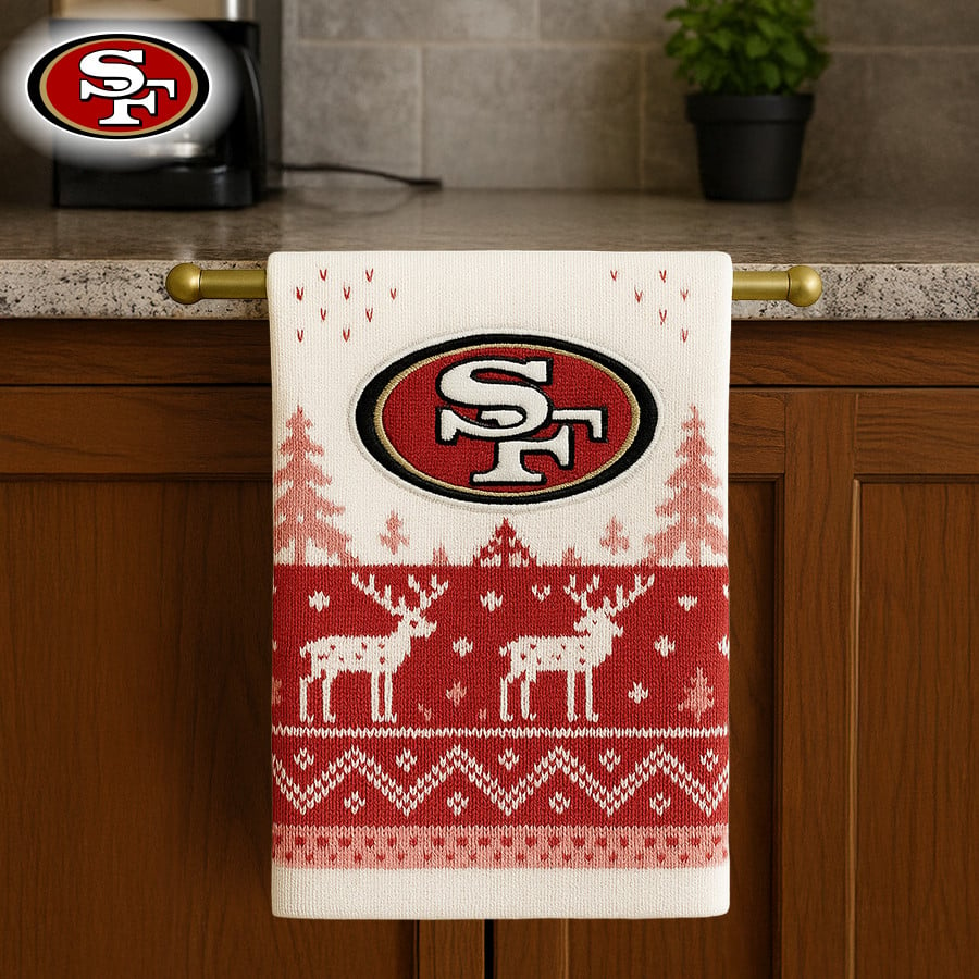 Premium NFL SF Christmas Kitchen Towel V1 NMD TTV