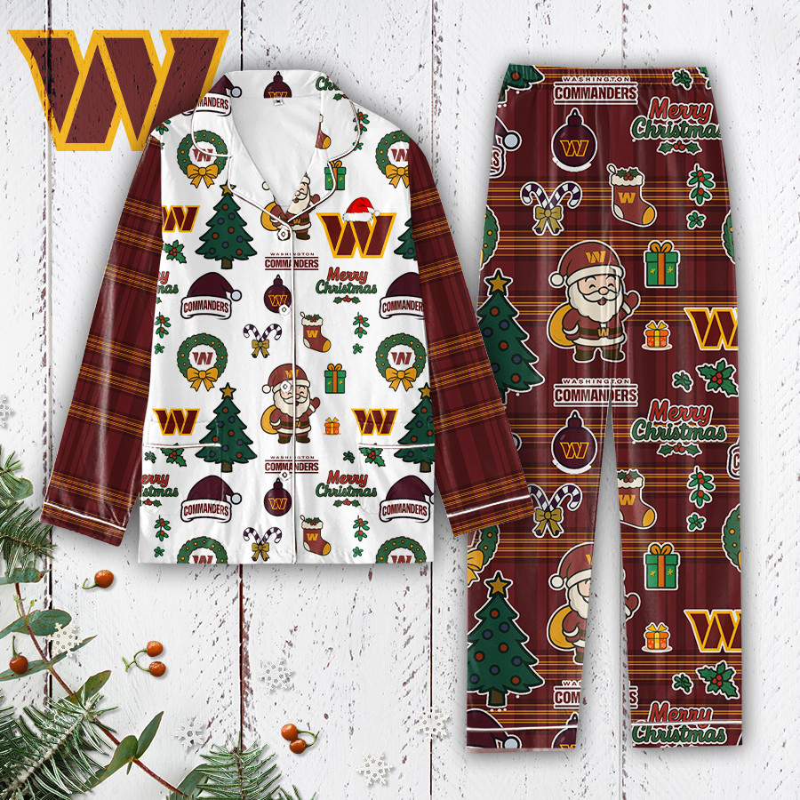 Premium NFL WAS Plaid Button Pajamas Set V1 NMD 291025 TTV