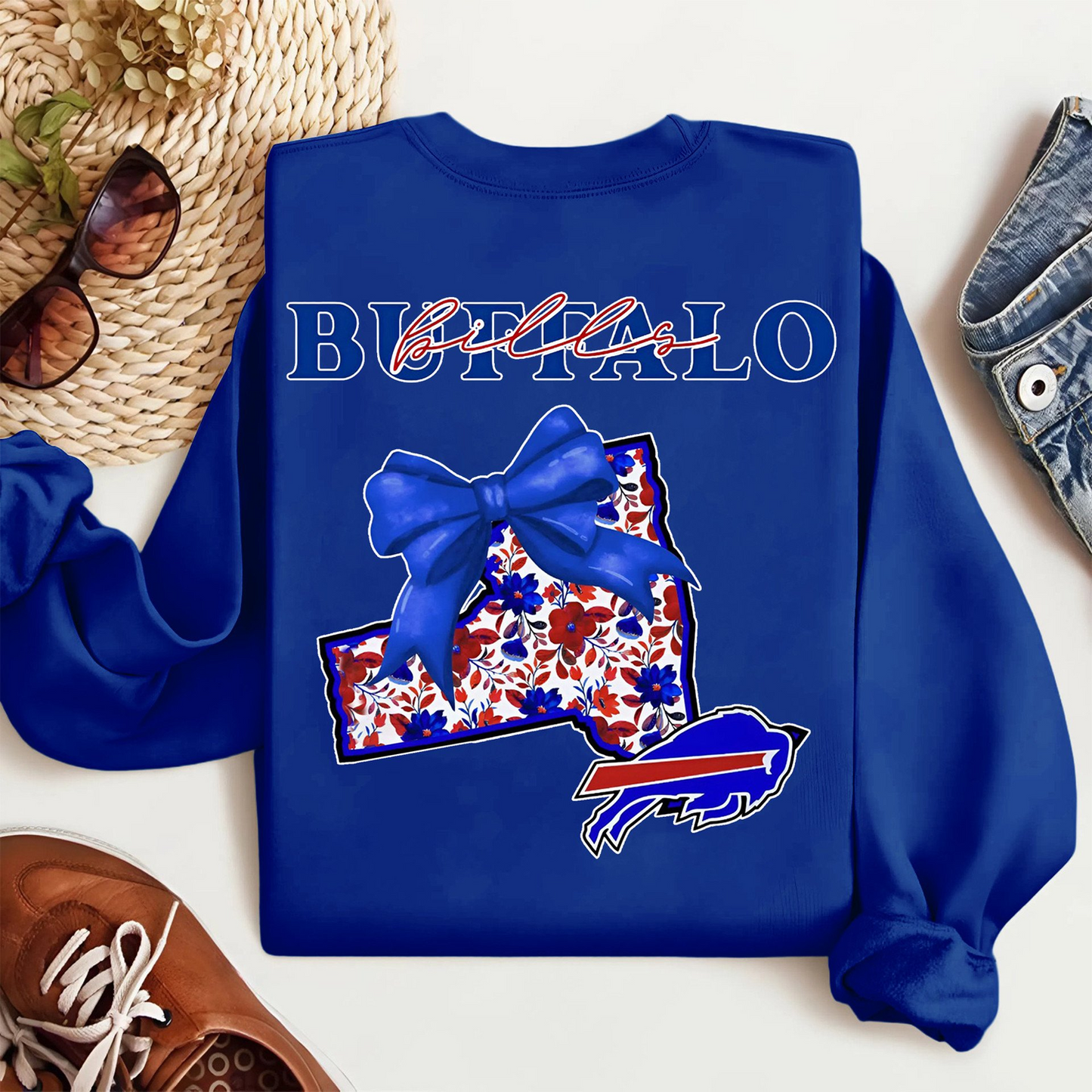 Premium NFL x BUF Cozy State Bow Sweatshirt TUANND TANTD