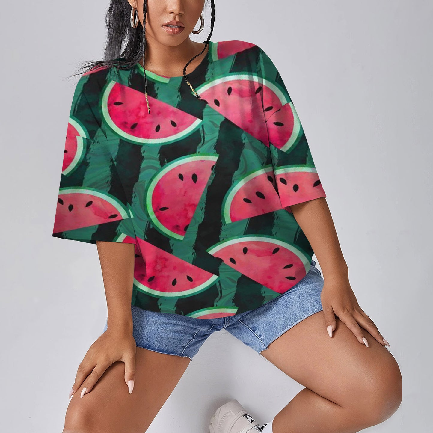 Watermelon Women Oversized T-Shirt | Printed Graphic Tees
