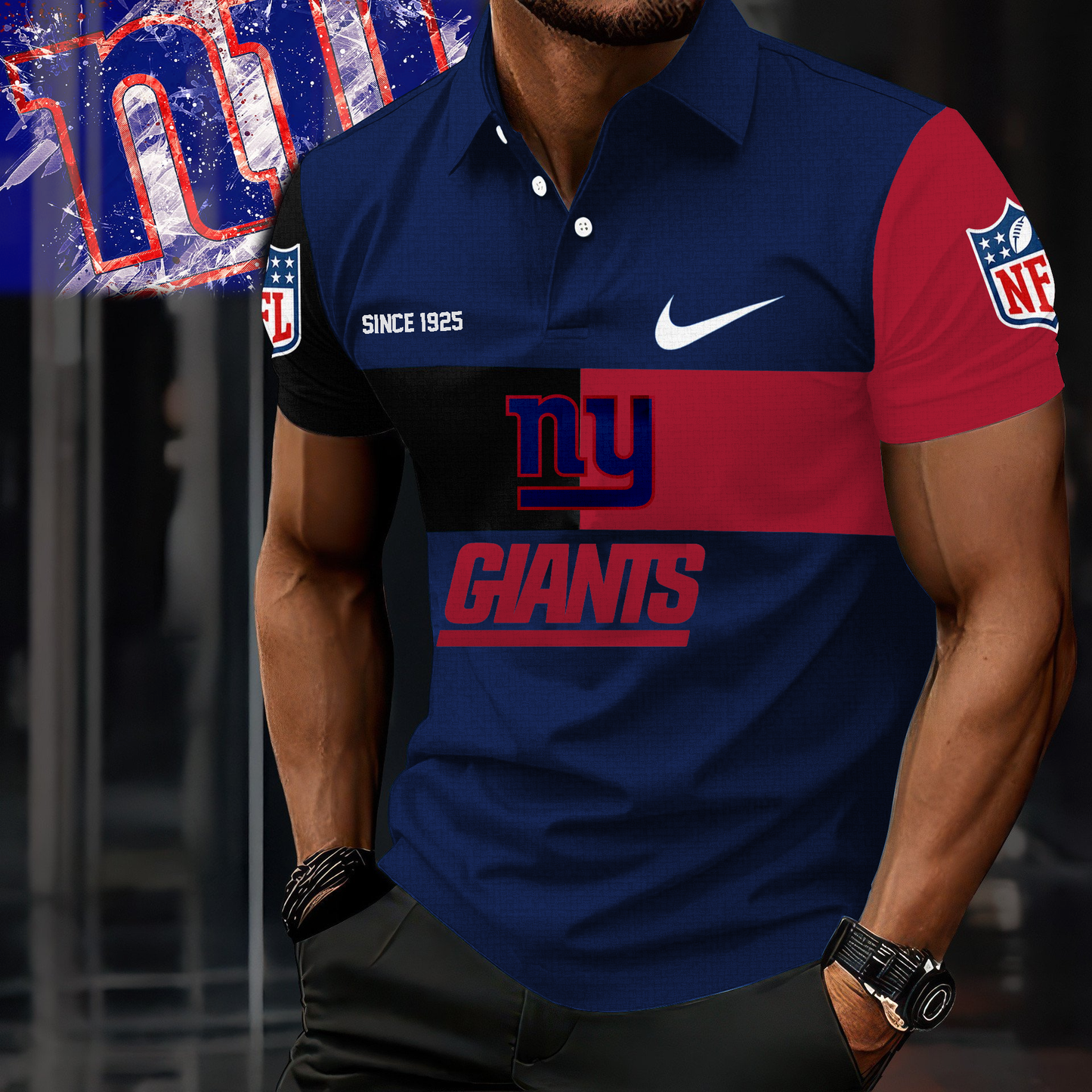 NYG Premium NFL V5 Polo Shirt DDT CTND