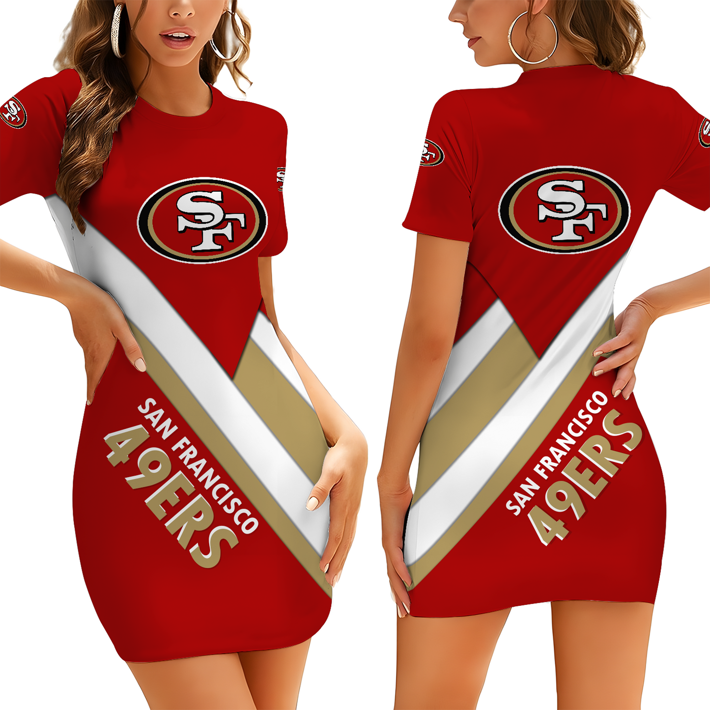 SF X NFL Short Sleeve Bodycon Mini Dress DATND THUONGNH
