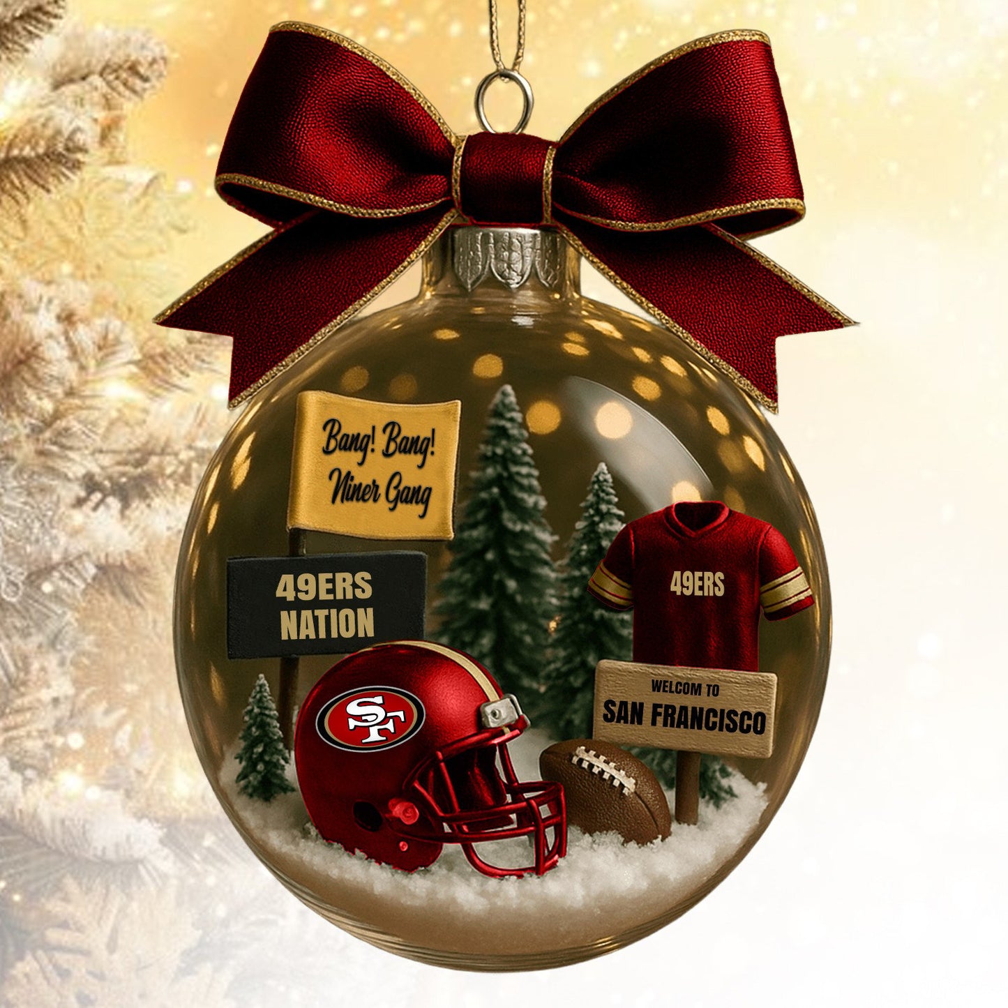 SF49  NFL Acrylic Ball Ornament - Best Gift For Fans DDT CTND