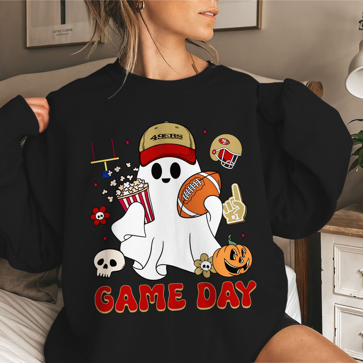SF49 Game Day Football Ghost Sweatshirt DDT NTL