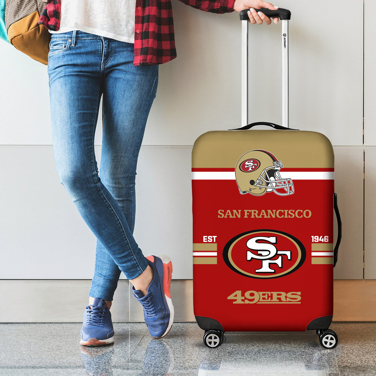 SF49 NFL Luggage Cover Suitcase Protector DDT NTL