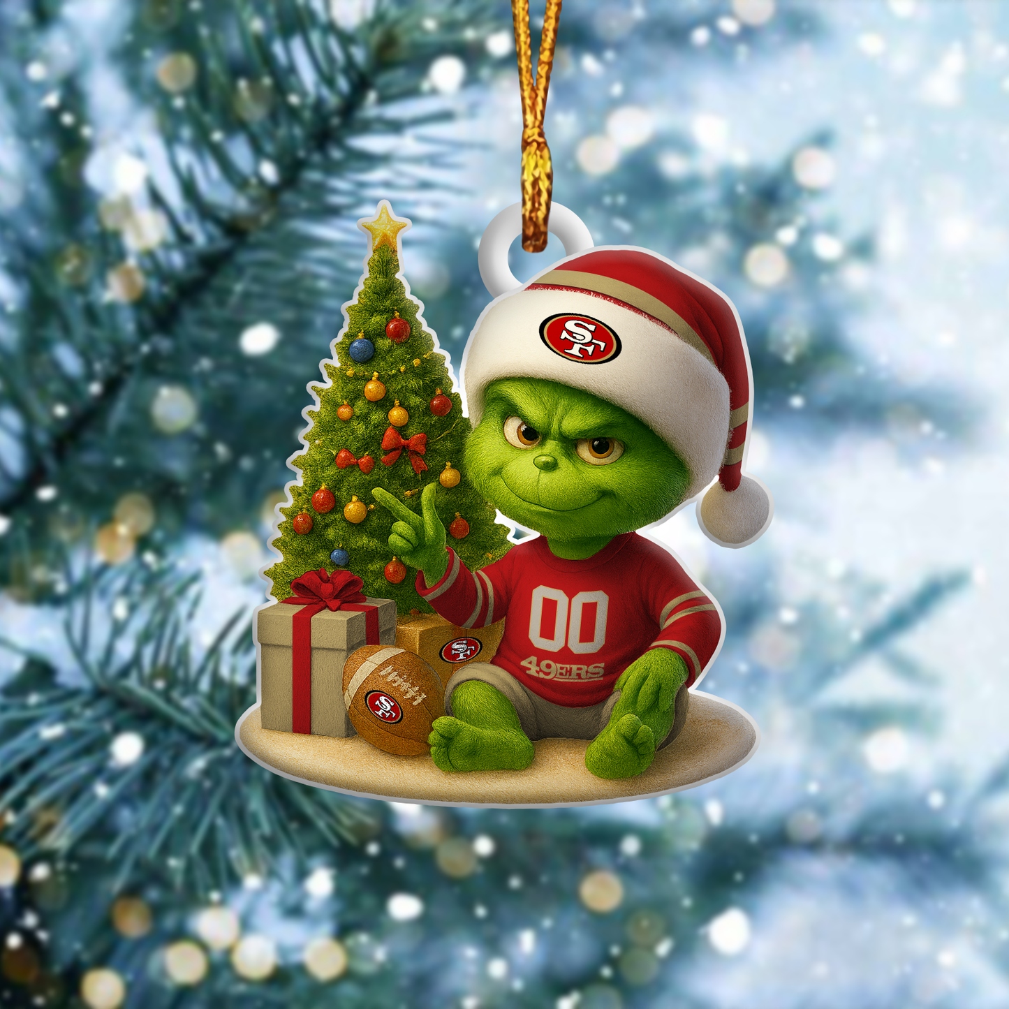 SF49 NFL x Grinch Premium Ornament DDT NTL