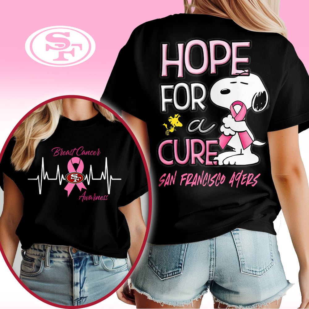 SF49 Premium Breast Cancer Awareness Snoopy Hope For A Cure Shirt DDT NTL