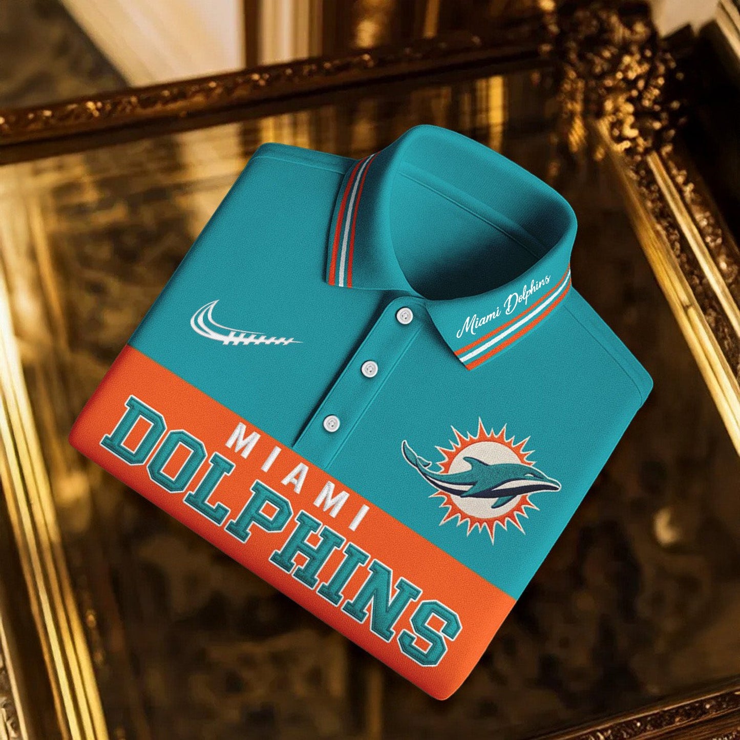 SIGNATURE NFL X MIA BUSINEES CLASSIC LONG POLO SHIRT NDT NHM
