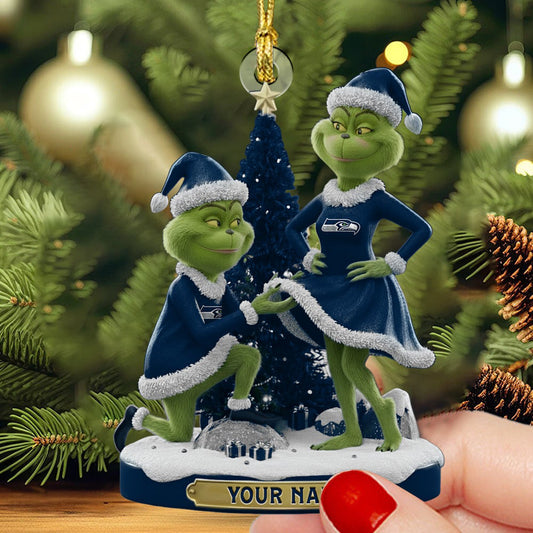 SS NFL Personalized Funny Christmas Couple Ornament Gift For Family DDTNTL