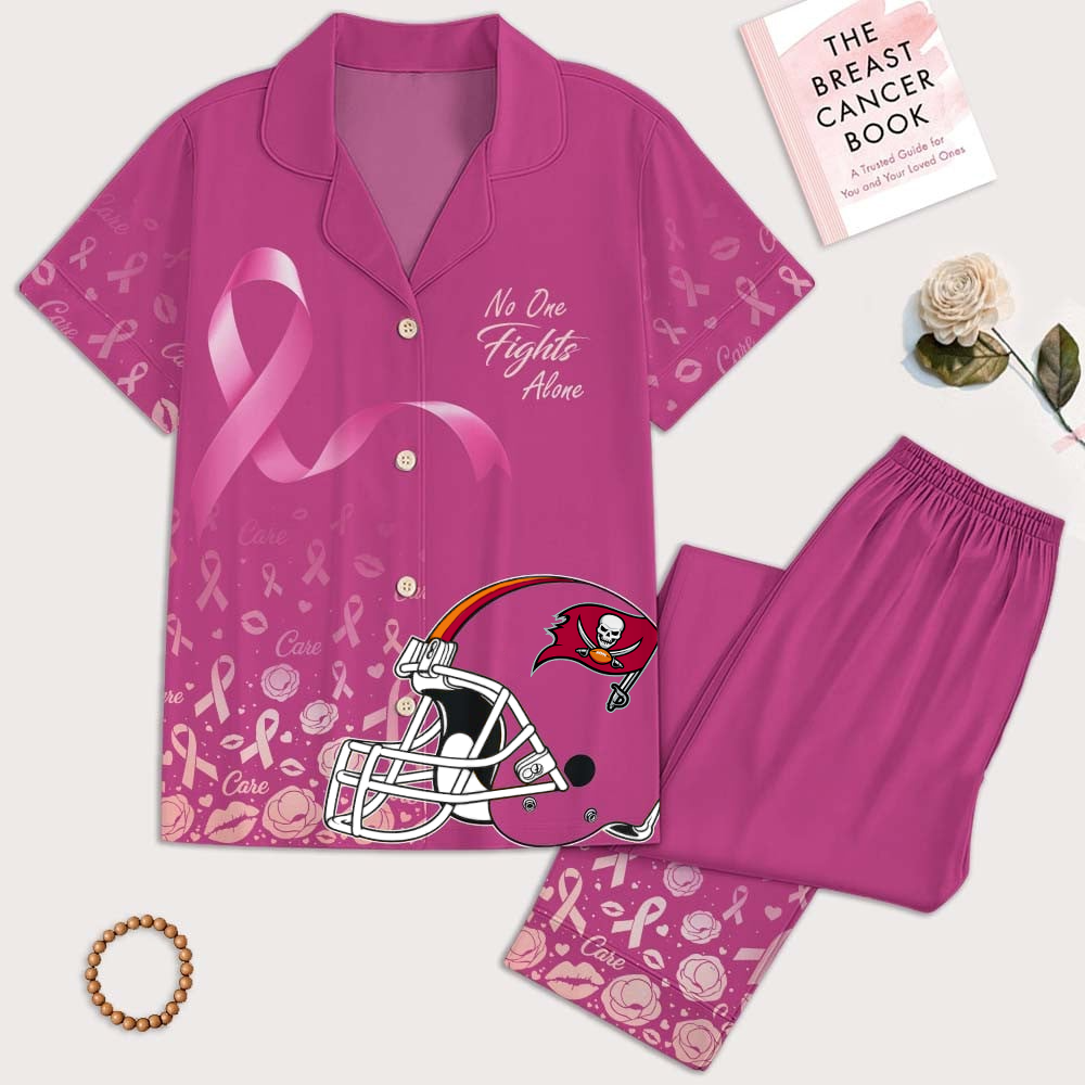 TBB Premium NFL Breast Cancer October Button Pajamas Set DDT NTL