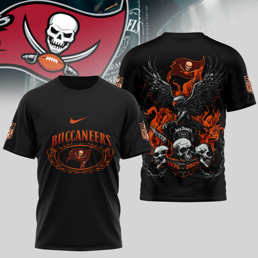 TBB Premium NFL Flaming Eagle Skull T-Shirt DDT CTND