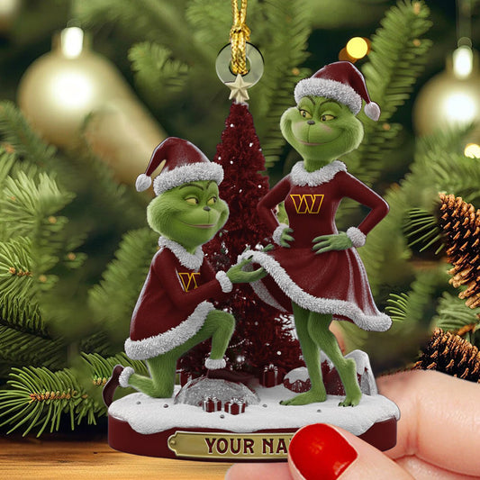 WC NFL Personalized Funny Christmas Couple Ornament Gift For Family DDTNTL