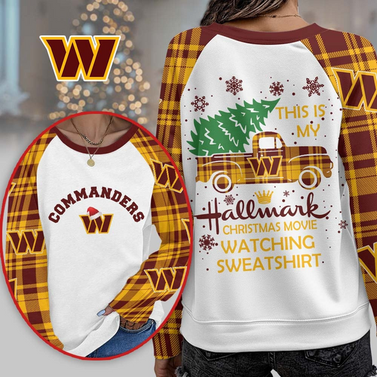 WC Premium NFL Cozy Round Neck Raglan Sleeve Sweatshirt DDT CTND