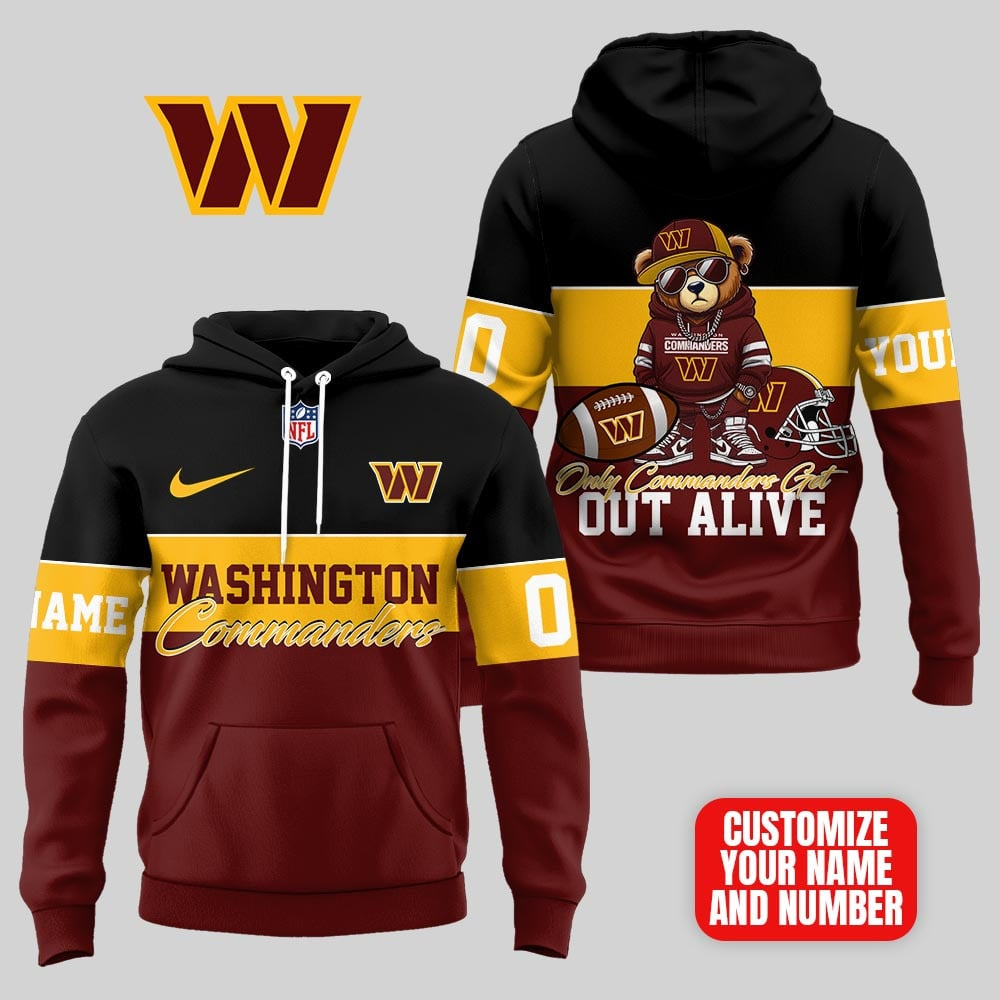 WC Premium NFL Customizable Teddy Bear Hoodie DDT HLPHUONG