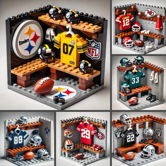 NFL Teams Custom Building Blocks Creative Peripheral Gift Model Toy Mini Changing Room Professional Football League Teams DDT CTND