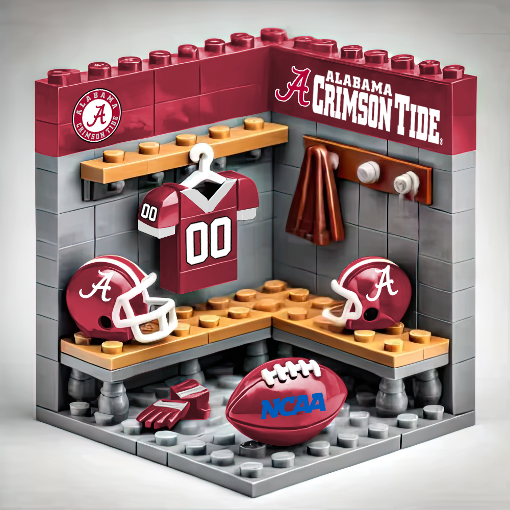 Ver.2 NCAA Teams Custom Building Blocks Creative Peripheral Gift Model Toy Mini Changing Room DDT CTND
