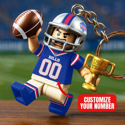 BB Premium NFL Lego No. 1 Team Personalized Key Chain DDT NTL