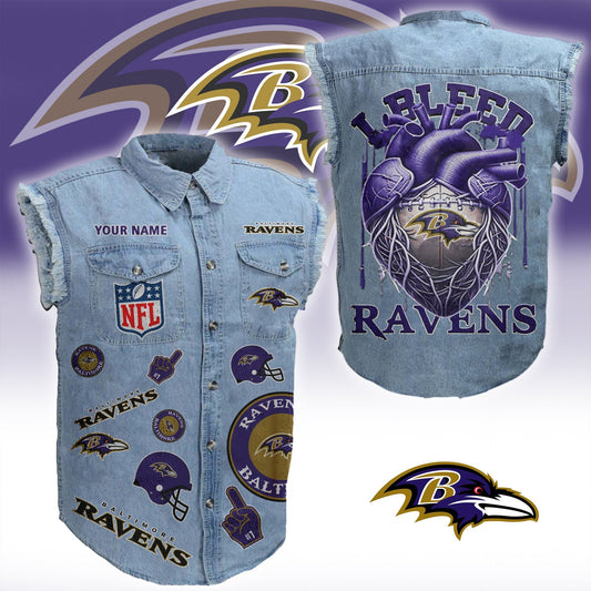 BR NFL Personalize Sleeveless Denim Jacket For Fan DDT CTND