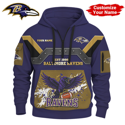BR Premium NFL 3D Half Zip Hoodie DDT NTL