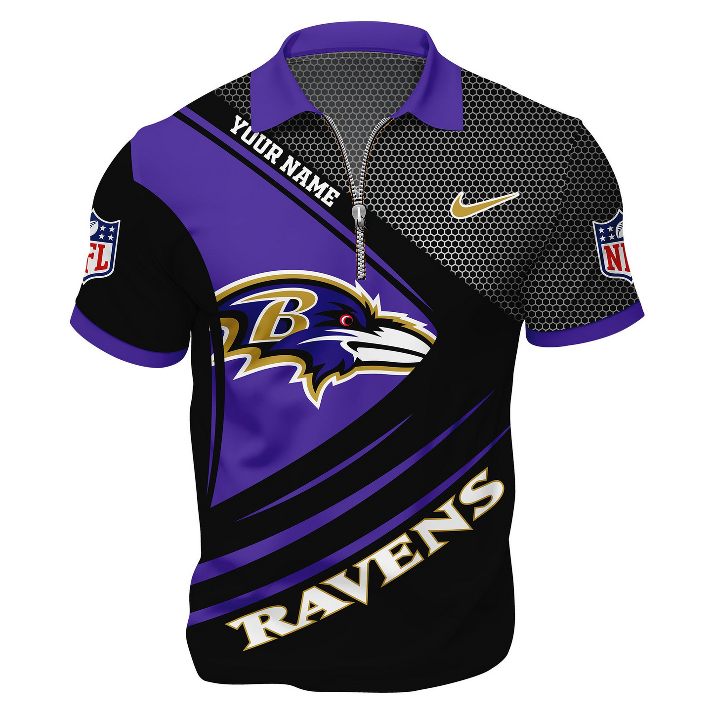 BR Premium NFL Game Day Polo With Zipper Shirt DDT NTL