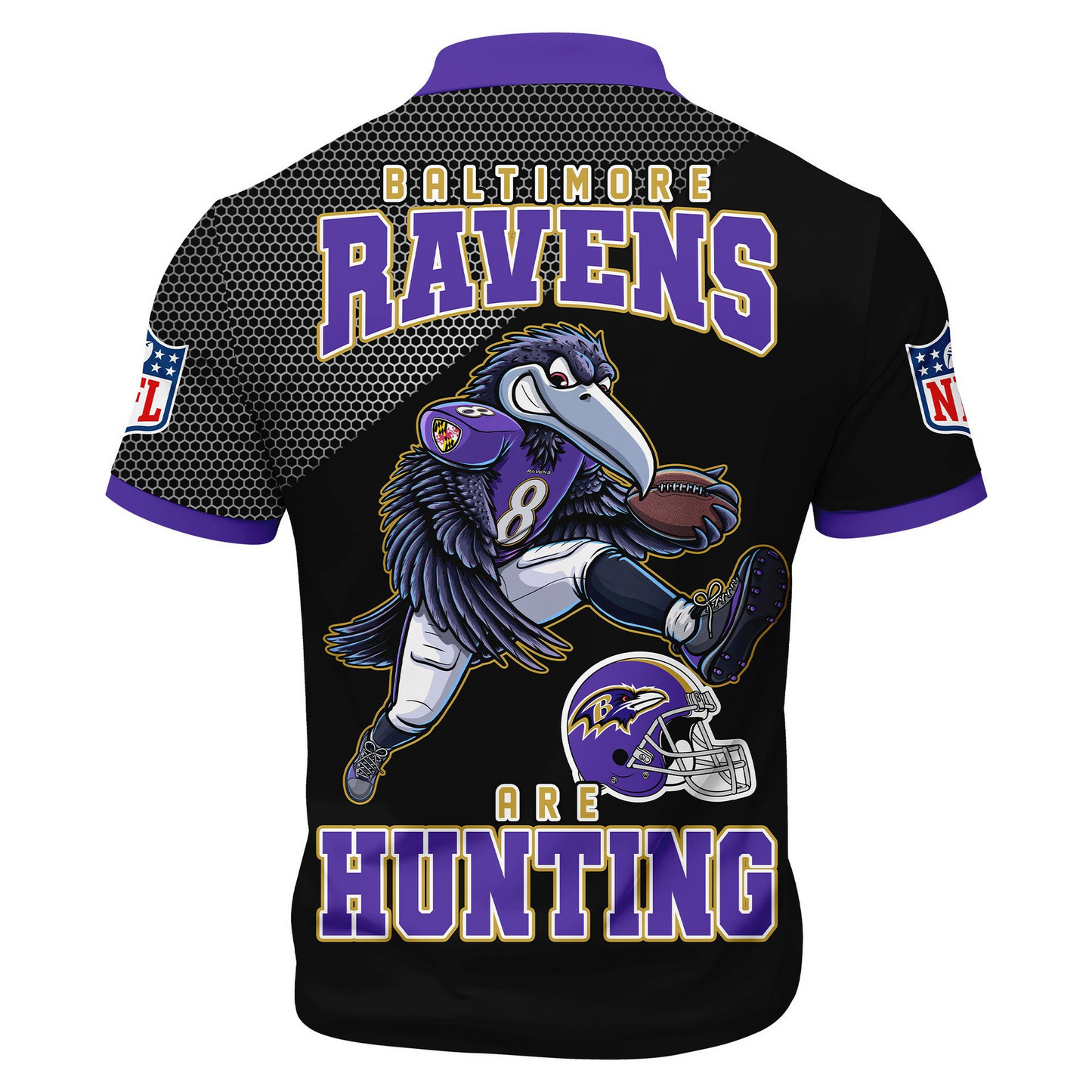 BR Premium NFL Game Day Polo With Zipper Shirt DDT NTL