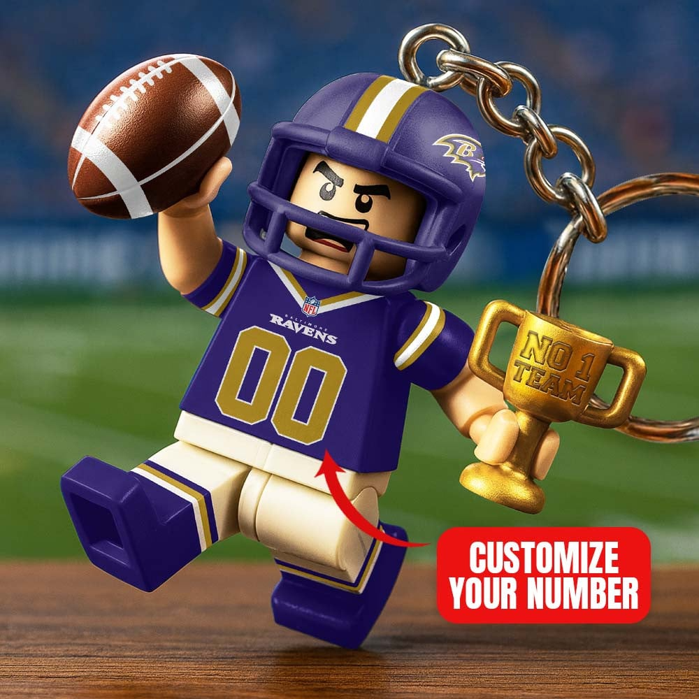 BR Premium NFL Lego No. 1 Team Personalized Key Chain DDT NTL