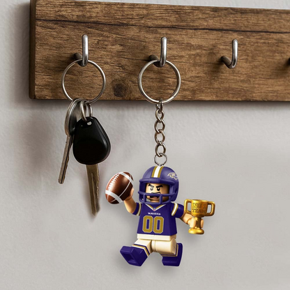 BR Premium NFL Lego No. 1 Team Personalized Key Chain DDT NTL