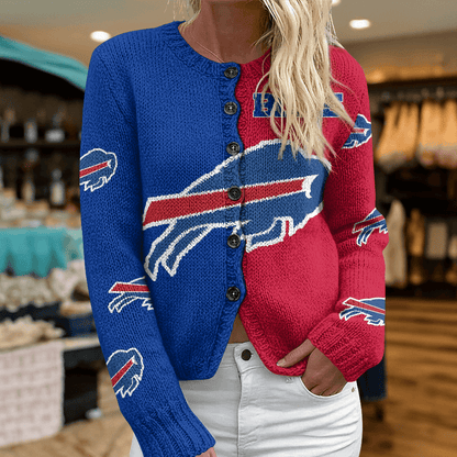 BUF x NFL Cardigan Sweatshirt With Button v1  DatND DVT