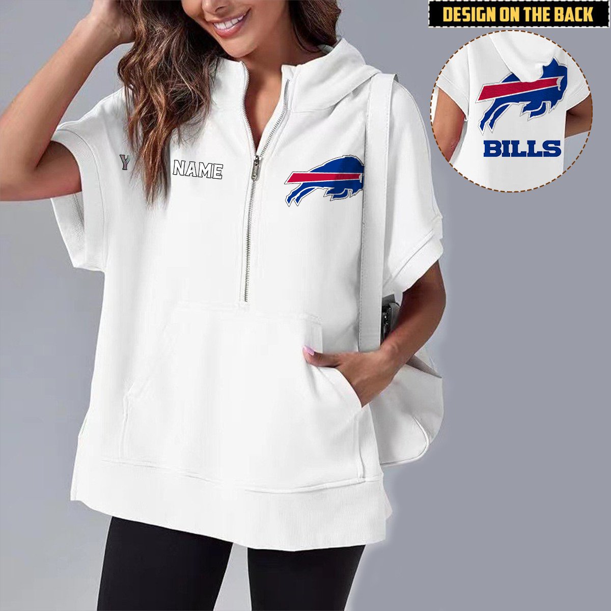 BUF x NFL Short Sleeve Zip Hoodie DATND TANTD