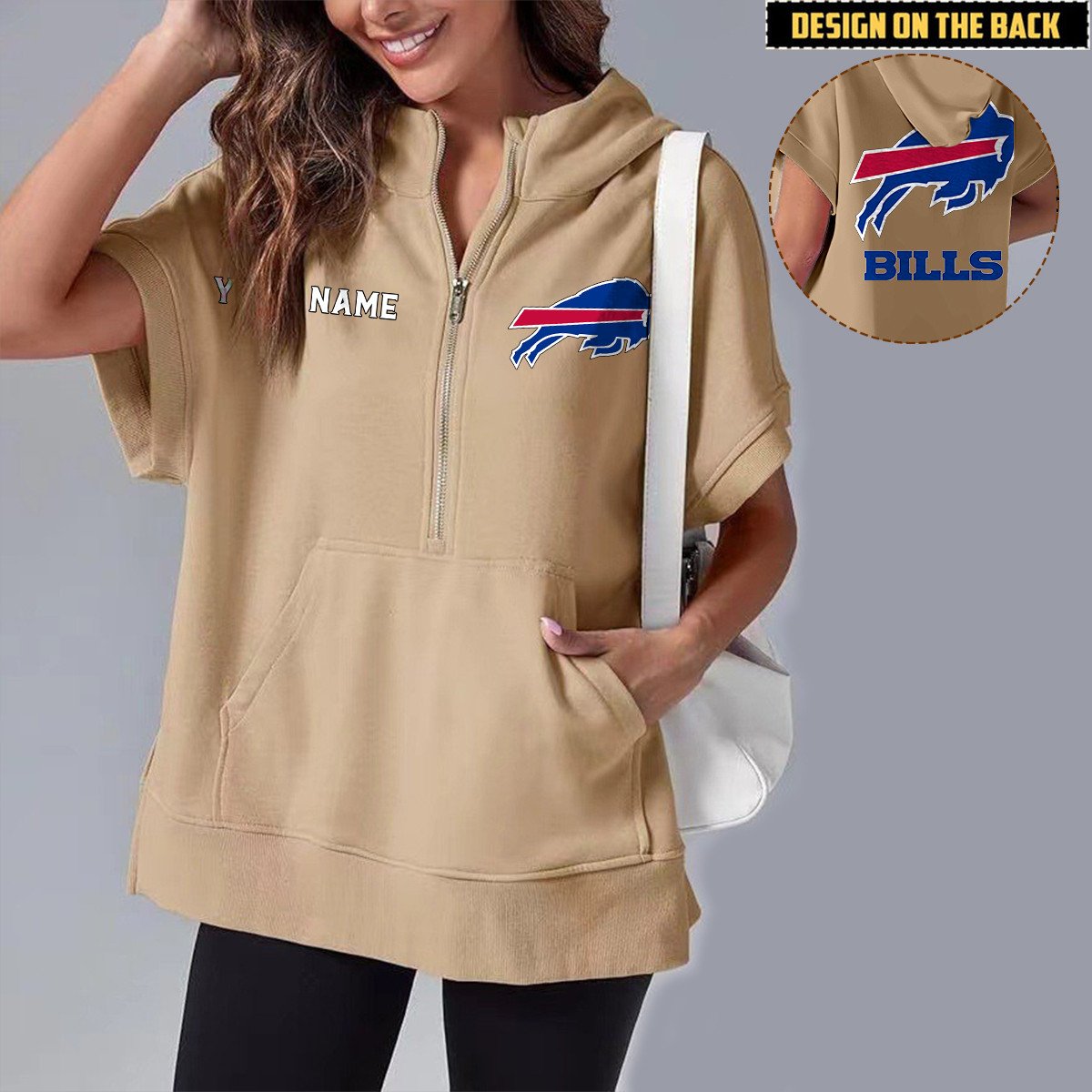 BUF x NFL Short Sleeve Zip Hoodie DATND TANTD