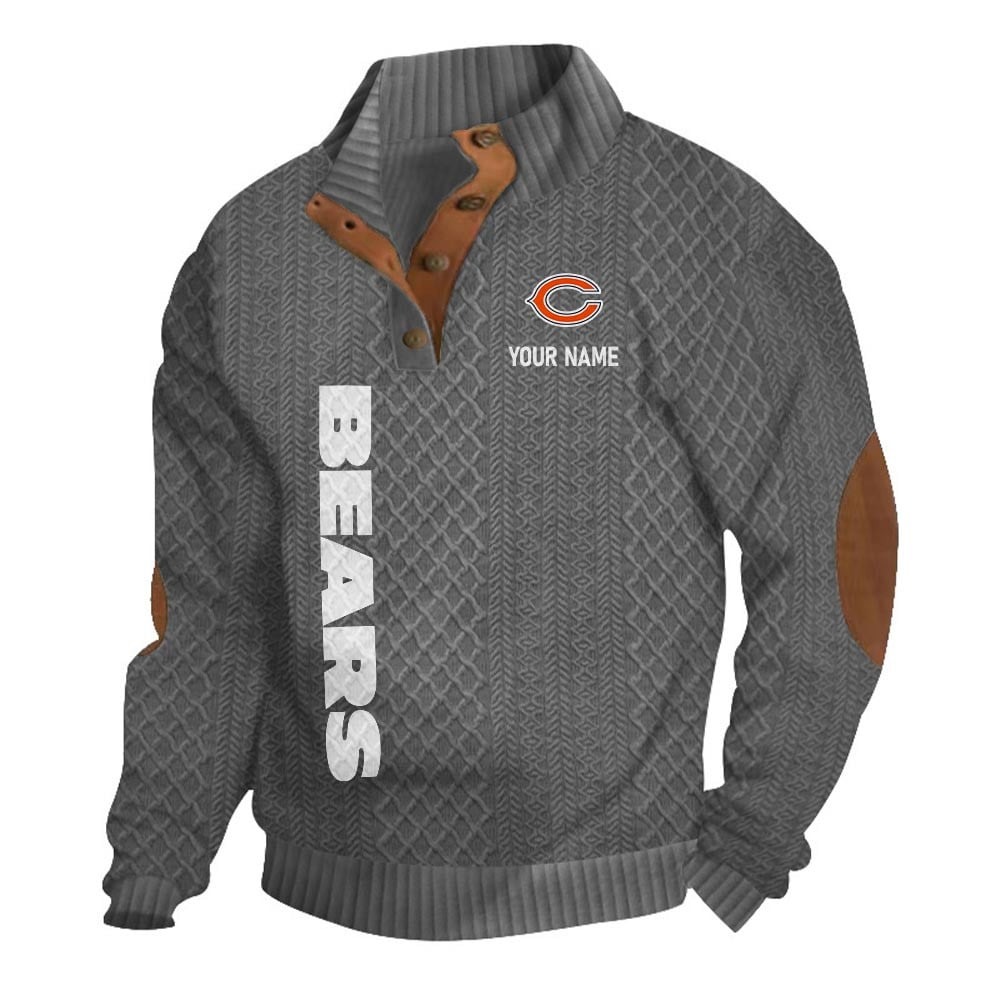 CHI NFL Basic Knitted Stand Collar Sweatshirt DDT CTND