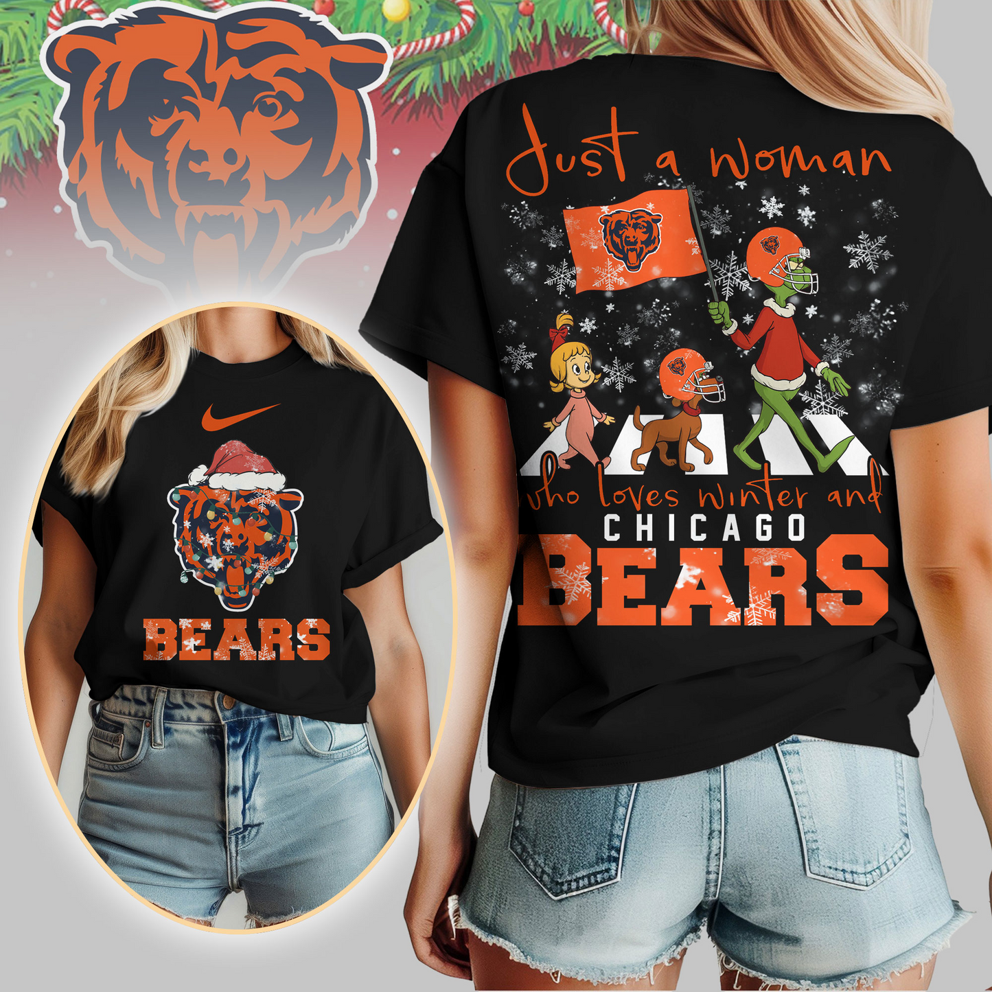 CHI Premium NFL Just A Woman Who Loves Winter 3D Shirt DDT CTND