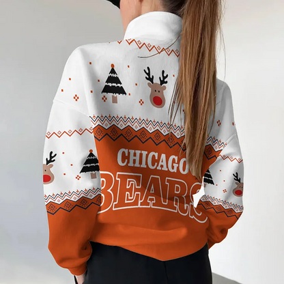 CHI X NFL Women's Outdoor Casual Stand Collar Long Sleeve Pullover DATND THUONGNH