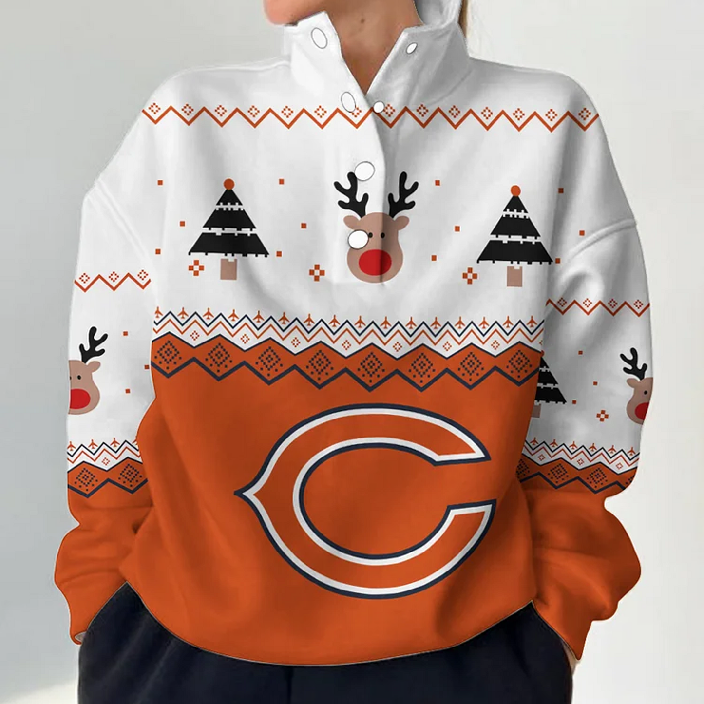 CHI X NFL Women's Outdoor Casual Stand Collar Long Sleeve Pullover DATND THUONGNH