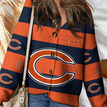CHI x NFL Cardigan Sweatshirt With Button  DatND DVT