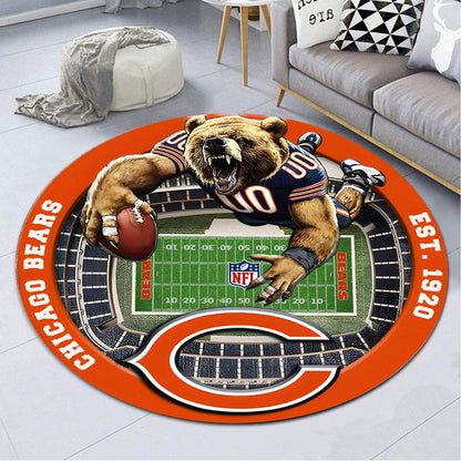 CHI x NFL Luxury 3D Round Rug DatND DVT