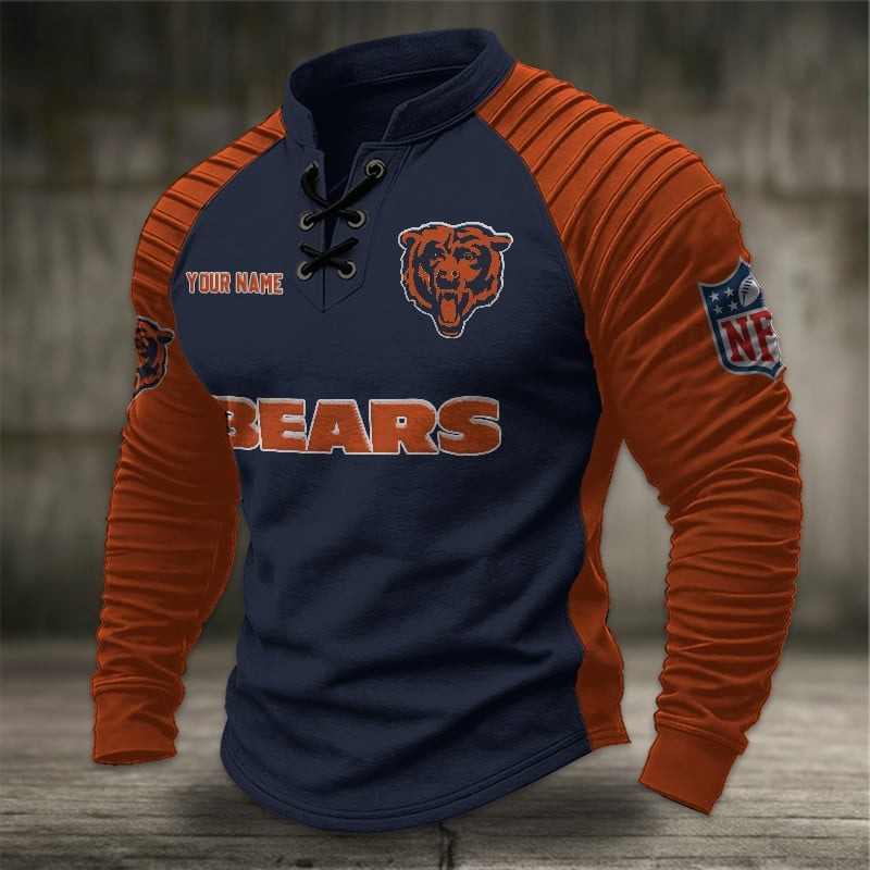 CHI x NFL Men Stand Collar Long Sleeve Top DDT  CTND