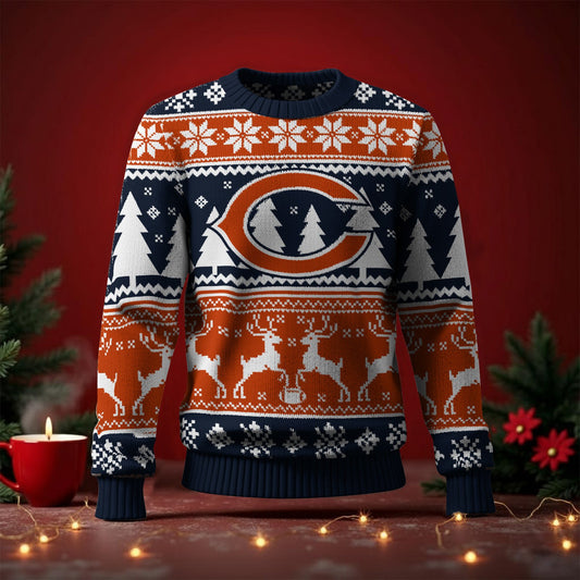 CHI x NFL Premium Ugly Christmas Sweater DatND DVT