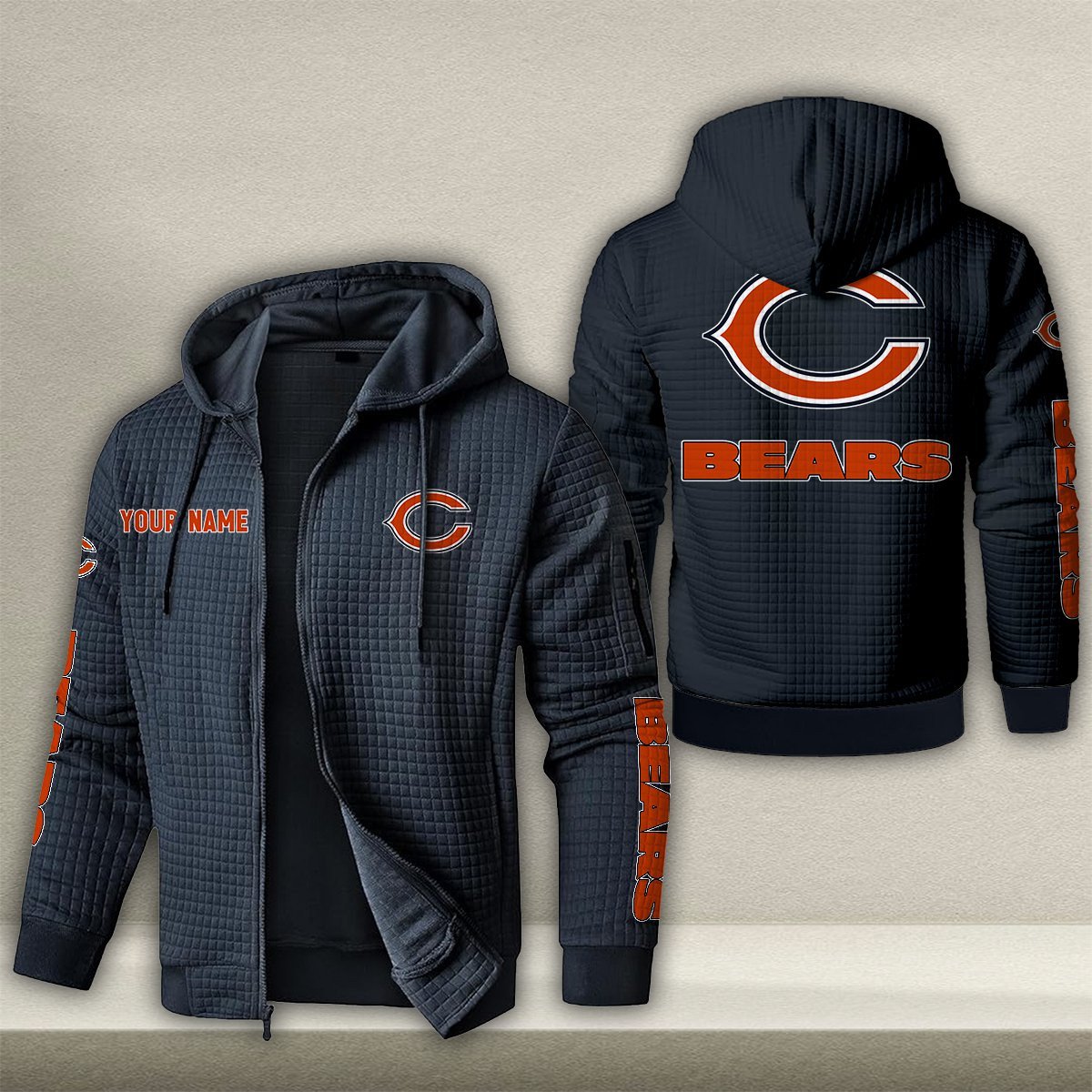 CHI x NFL Quilted Zip Hoodie DatND DVT