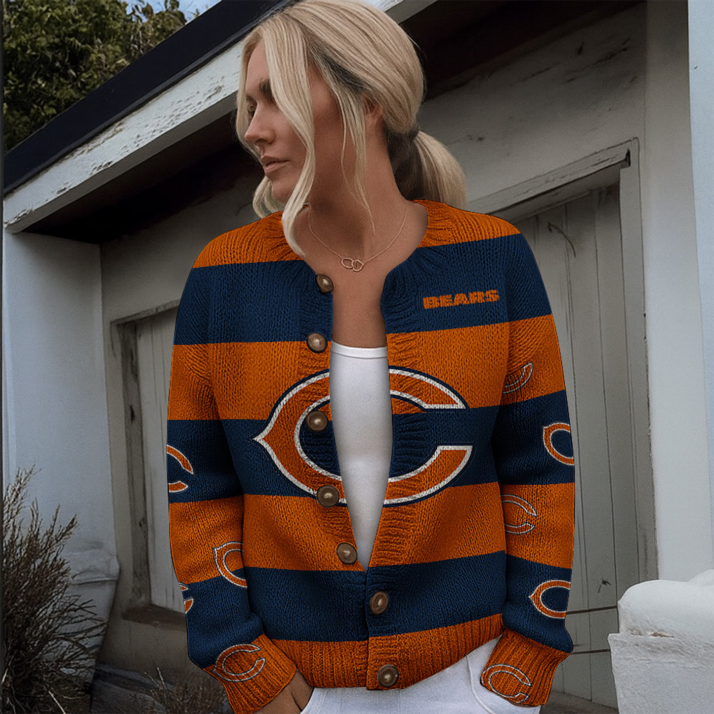 CHI x NFL Women's Cardigan Sweater DATND TANTD