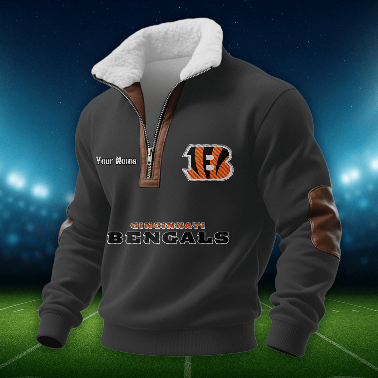 CIN NFL Men Fur Collar Sweatshirt DDT CTND