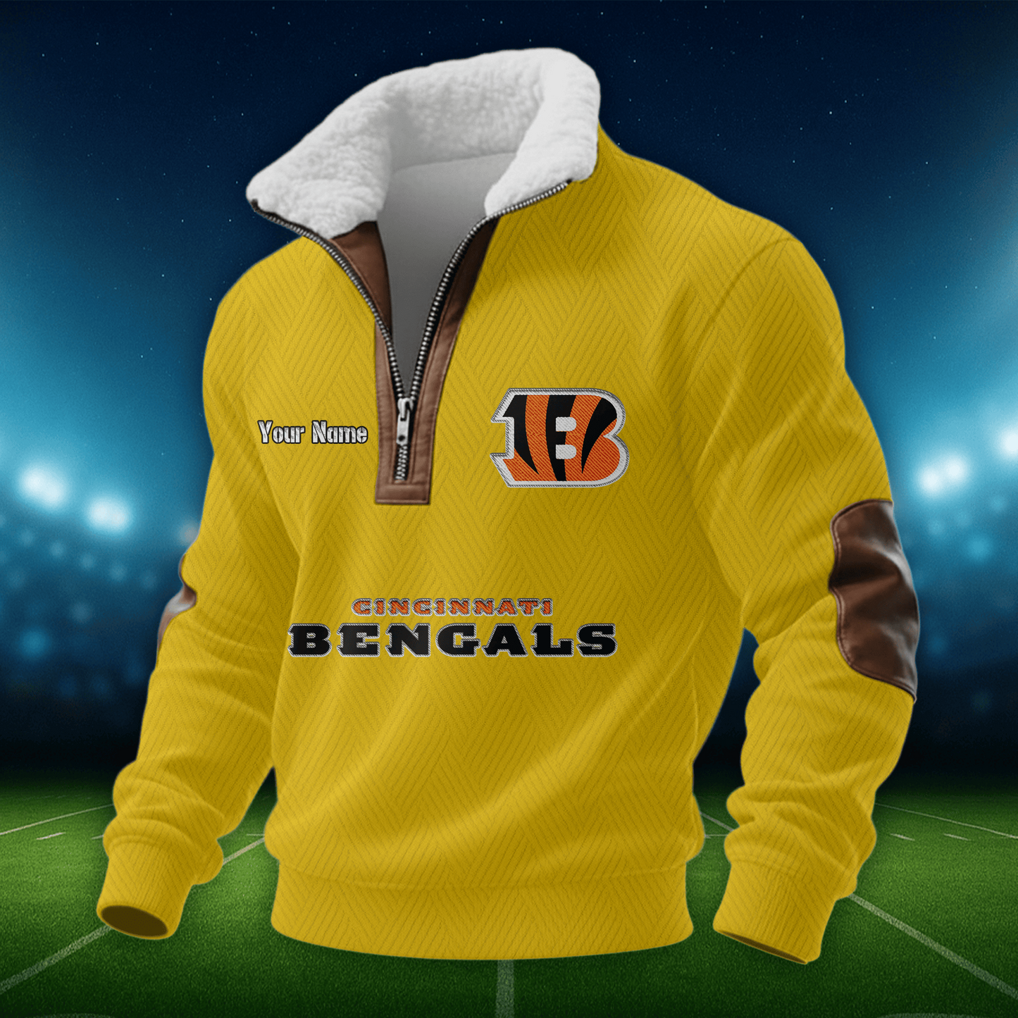 CIN NFL Men Fur Collar Sweatshirt DDT CTND