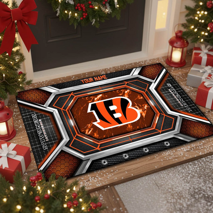 CIN x NFL Personalized Sport Doormat, Gifts For Christmas DDT NTL