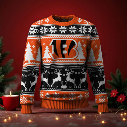 CIN x NFL Premium Ugly Christmas Sweater DatND DVT