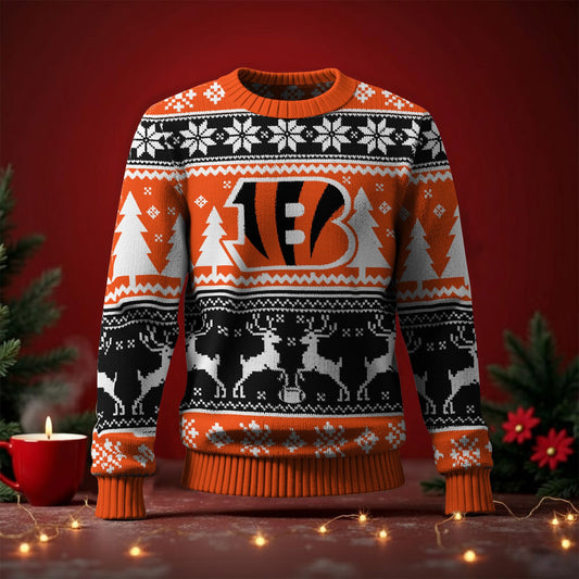 CIN x NFL Premium Ugly Christmas Sweater DatND DVT