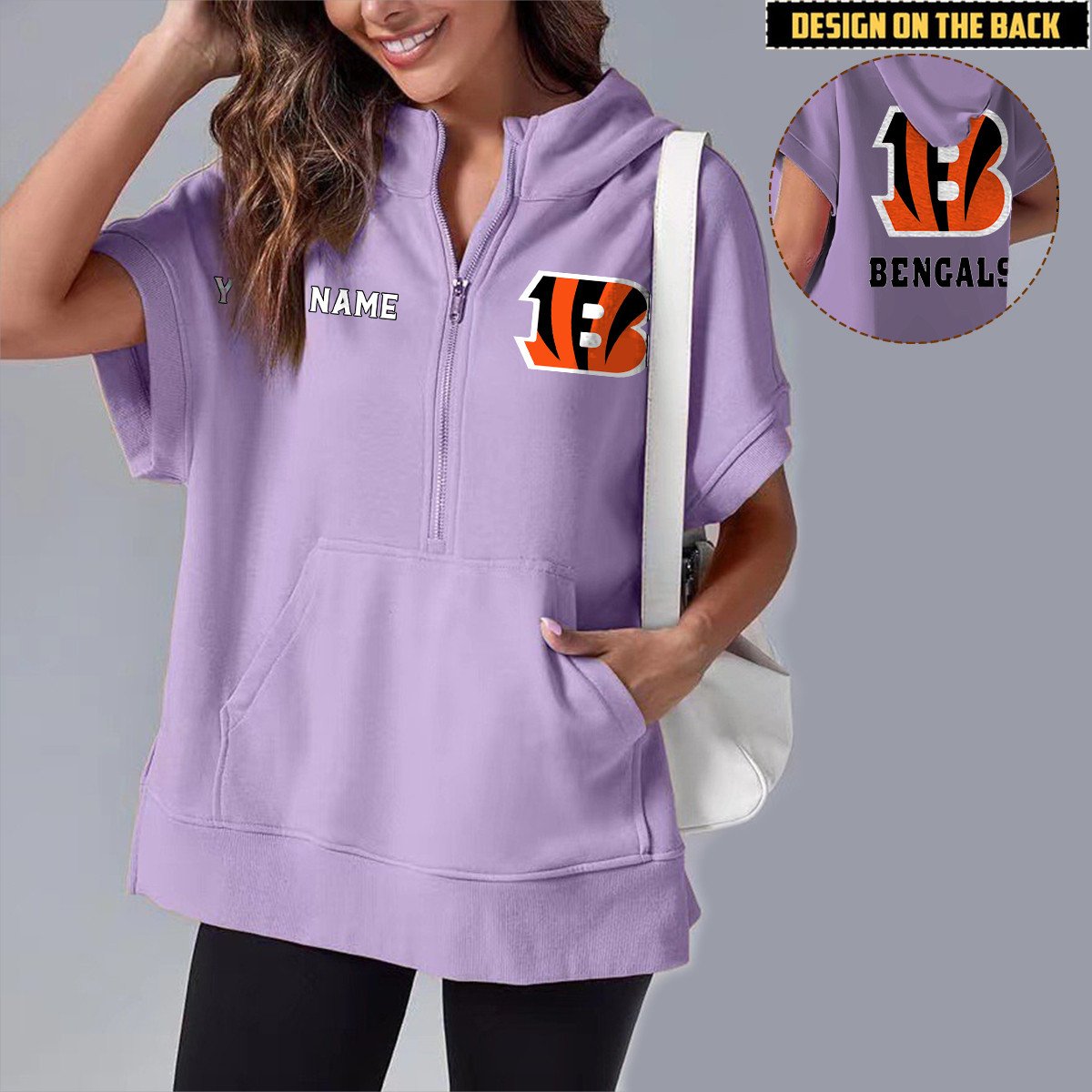 CIN x NFL Short Sleeve Zip Hoodie DATND TANTD