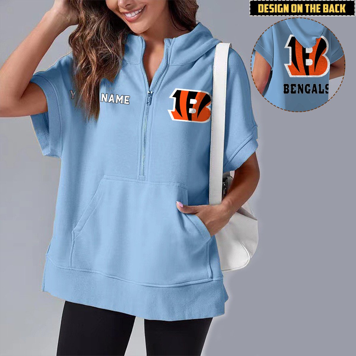 CIN x NFL Short Sleeve Zip Hoodie DATND TANTD