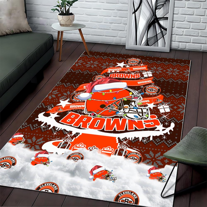 CLE NFL Chrismas Carpet Rug DDT NTL