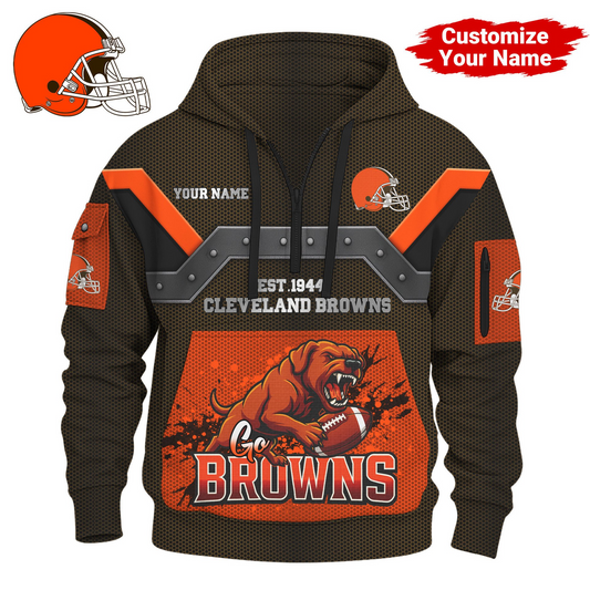 CLE Premium NFL 3D Half Zip Hoodie DDT NTL